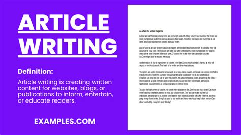 45+ Article Writing Examples.